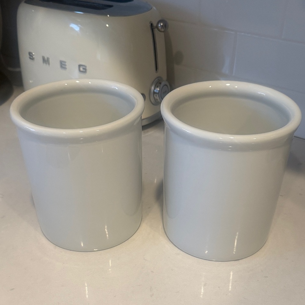Cordon Bleu BIA White Ceramic Utensil Holder Set of 2